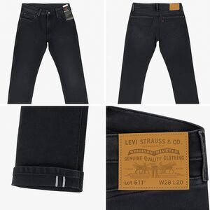 Levi’s 511 Premium Slim Selvedge Jeans Dark Wash Hemp Blend W28 L30 NWT